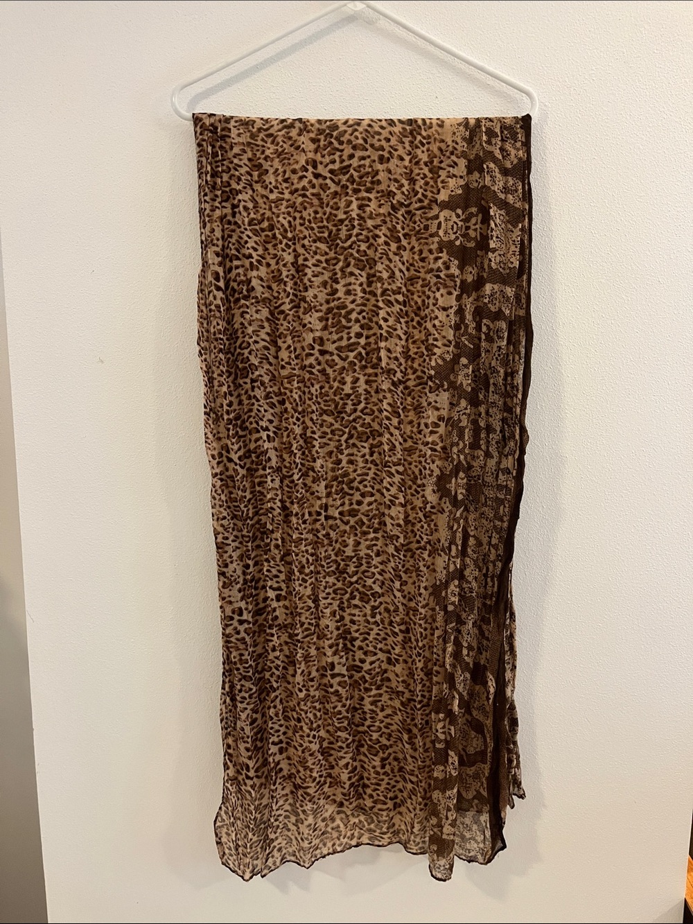 Leopard Print Brown Lightweight Scarf Wrap
